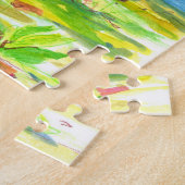 マウンテンレイクカヤックボートウォーター絵を描カラー ジグソーパズル (側面)