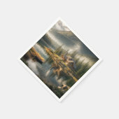 マウンテンレイクキャビンとローボート スタンダードカクテルナプキン (角)