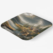 マウンテンレイクキャビンとローボート ペーパープレート (傾斜あり)