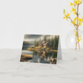 マウンテンレイクキャビンノートカード カード (黄色い花)