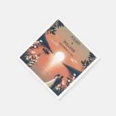 マウンテンレイクサイドフォレストアウトドアレイク結婚ズ スタンダードカクテルナプキン (角)