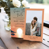 マウンテンレイクサイドフォレストアウトドアレイク結婚ズ セーブザデート