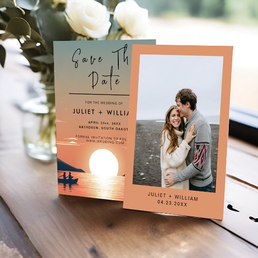 マウンテンレイクサイドフォレストアウトドアレイク結婚ズ セーブザデート