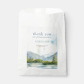 マウンテンレイクサイド水彩埃っぽい青ありがとう フェイバーバッグ (正面)