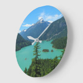 マウンテンレイクシーナリーインワシントン ラージ壁時計 (傾斜)