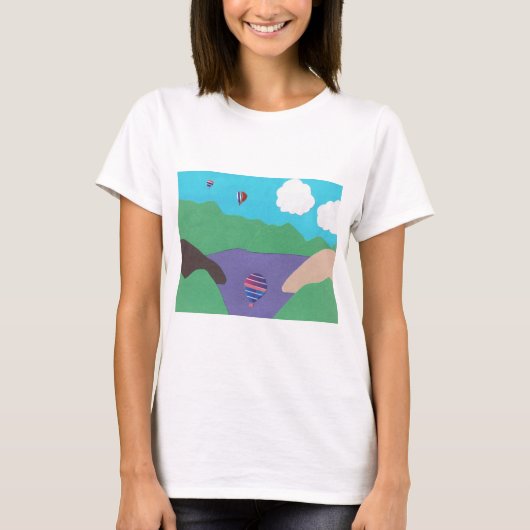マウンテンレイクシーンを使用したTシャツ Tシャツ (正面)