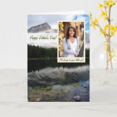 マウンテンレイクシーンフォトファーザーズデイカード カード (黄色い花)