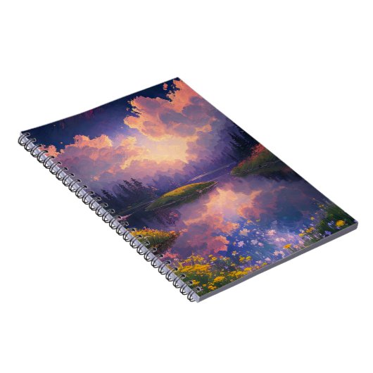 マウンテンレイクズ万華鏡のように千変万化するパターン ノートブック (右側)