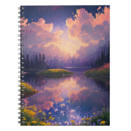 マウンテンレイクズ万華鏡のように千変万化するパターン ノートブック (正面)