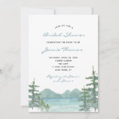 マウンテンレイクテーマウォーターカラーブライダルシャワー 招待状 (正面)