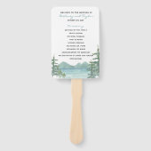 マウンテンレイクテーマウォーターカラー結婚式 プログラム ハンドファン (正面)