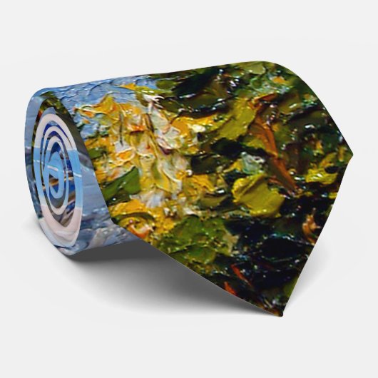 マウンテンレイクナイフオイルペインティングネックタイ ネクタイ (ロール)