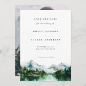 マウンテンレイクパイン水彩写真保存日 招待状 (正面/裏面)