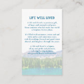 マウンテンレイクメモリアル葬儀祈りの言葉カード 名刺 (裏面)