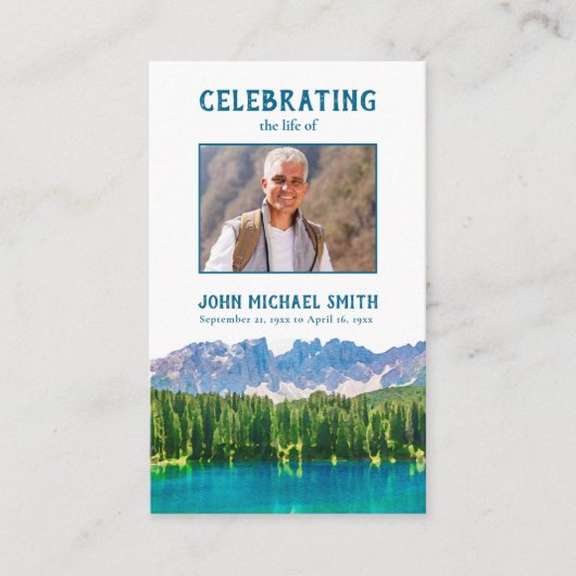 マウンテンレイクメモリアル葬儀祈りの言葉カード 名刺 (正面)