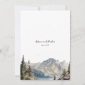 マウンテンレイクモダンサイド結婚のQRコード 招待状 (裏面)