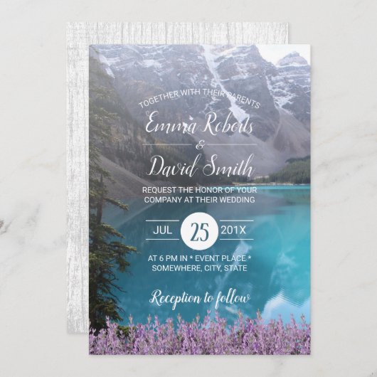 マウンテンレイクラベンダーフローラ結婚ズ 招待状 (正面/裏面)