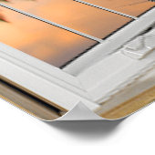 マウンテンレイクリフレクションフェイクウィンドウイリュージョン ポスター (角)