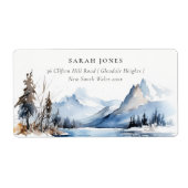 マウンテンレイク冬の雪のランドスケープアドレス ラベル (正面)