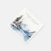 マウンテンレイク冬の雪の風景結婚ズ スタンダードカクテルナプキン (角)