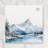 マウンテンレイク冬の雪の風景結婚ズ フェイバータグ (裏面)