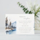 マウンテンレイク冬の風景ウェディングレセプション エンクロージャーカード (スタンド正面)