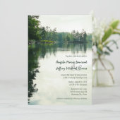 マウンテンレイク反射ラスティック結婚式招待状 招待状 (スタンド正面)