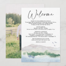 マウンテンレイク結婚のウェルカム旅程レター