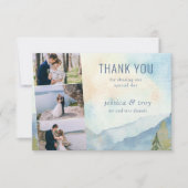 マウンテンレイク結婚のフォトストリップサンキューカード サンキューカード (正面)