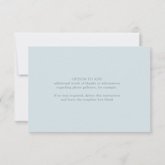 マウンテンレイク結婚のフォトストリップサンキューカード サンキューカード (裏面)