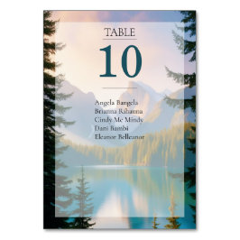 マウンテンレイク結婚ズゲストリストテーブルカード テーブルナンバー