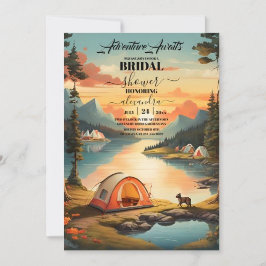 マウンテンレイク結婚ズブライダルシャワー 招待状 (正面)