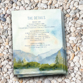 マウンテンレイク結婚ズ詳細水彩 エンクロージャーカード