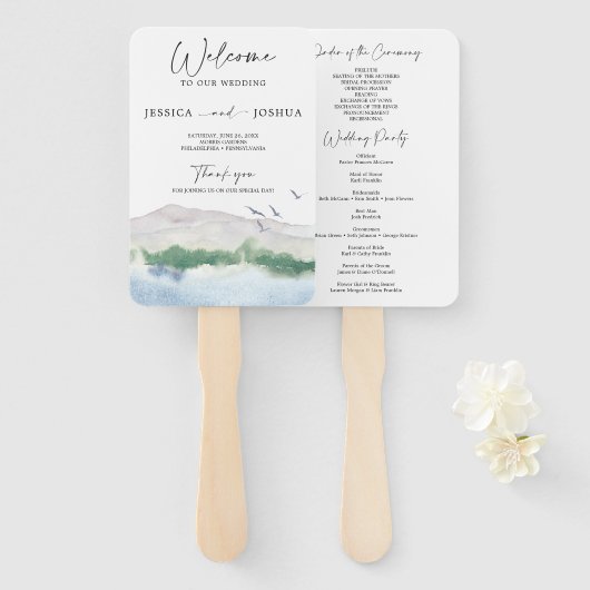 マウンテンレイク結婚式 プログラムファン ハンドファン (正面&裏面)
