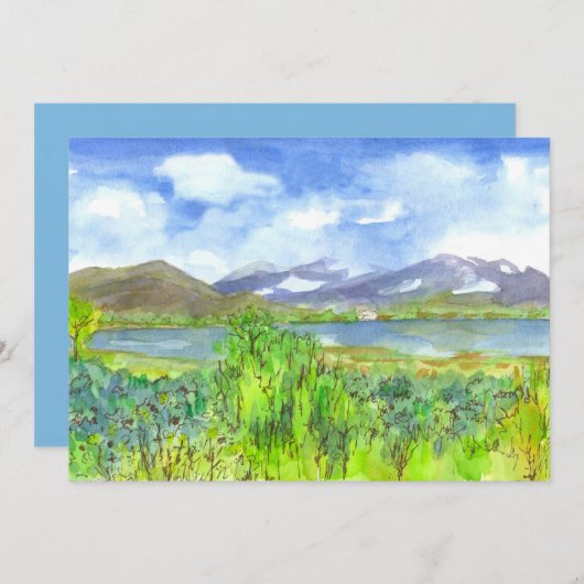 マウンテンレイク絵を描ズ退職パーティの招待状 招待状 (正面/裏面)