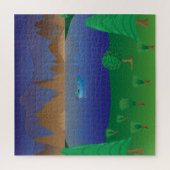 "マウンテンレイク魚釣りトリップ"パズル ジグソーパズル (縦)