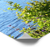 マウンテンレイク、カヌー、ワイルドフラワー ポスター (角)