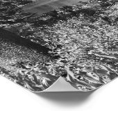 マウンテンレイク、フォレスト、白黒(ポートレート) ポスター (角)