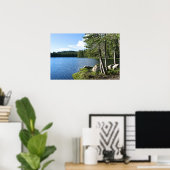 マウンテンレイク、松の木、ボート ポスター (ホームオフィス)
