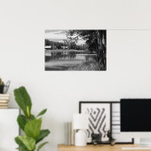 マウンテンレイク、波止場、白黒 ポスター (ホームオフィス)