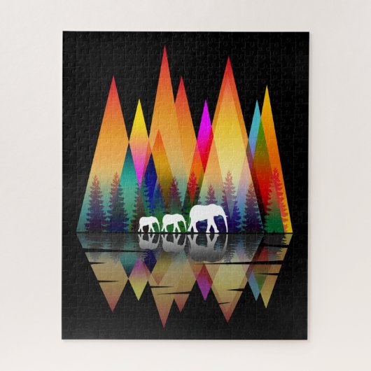 マウンテンレインボーゾウ ジグソーパズル (縦)