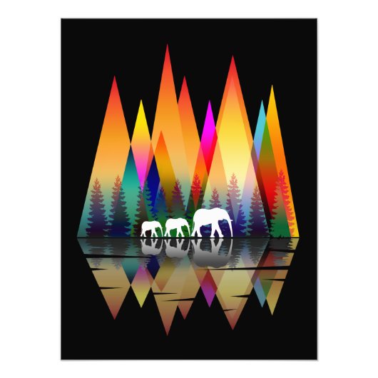 マウンテンレインボーゾウ フォトプリント            (正面)