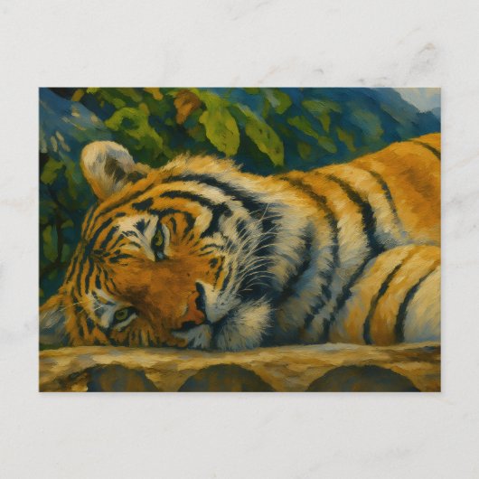 マウンテンレスト – 野生のタイガー ポストカード (正面)