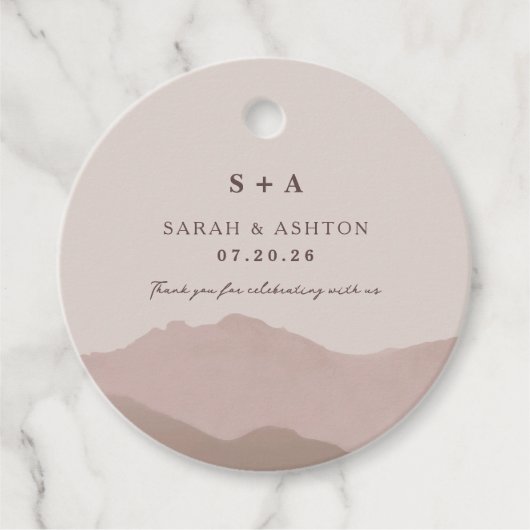 マウンテンレンジウェディング招待 フェイバータグ (正面)