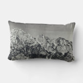 マウンテンレンジブラック&ホワイト雪覆いシーン ランバークッション (裏面)