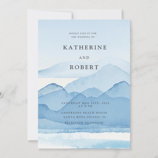 マウンテンレンジブルーデスティネーションウェディング 招待状 (正面)