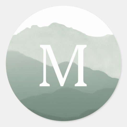 マウンテンレンジモノグラム封筒用シール ラウンドシール (正面)