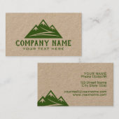 マウンテンロゴの茶色のクラフト名刺テンプレート 名刺 (正面/裏面)