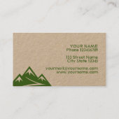 マウンテンロゴの茶色のクラフト名刺テンプレート 名刺 (裏面)