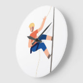 マウンテンロック登山おもしろい漫画スポーツ ラージ壁時計 (傾斜)